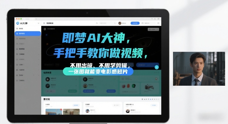 即梦AI大神手把手教你做视频，不用出镜、不用学剪辑，一张图就能变电影感短片-聚业