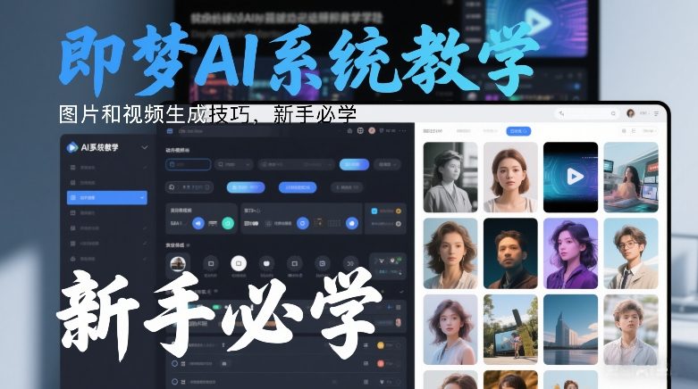 即梦AI系统教学,图片和视频生成技巧,新手必学-聚业