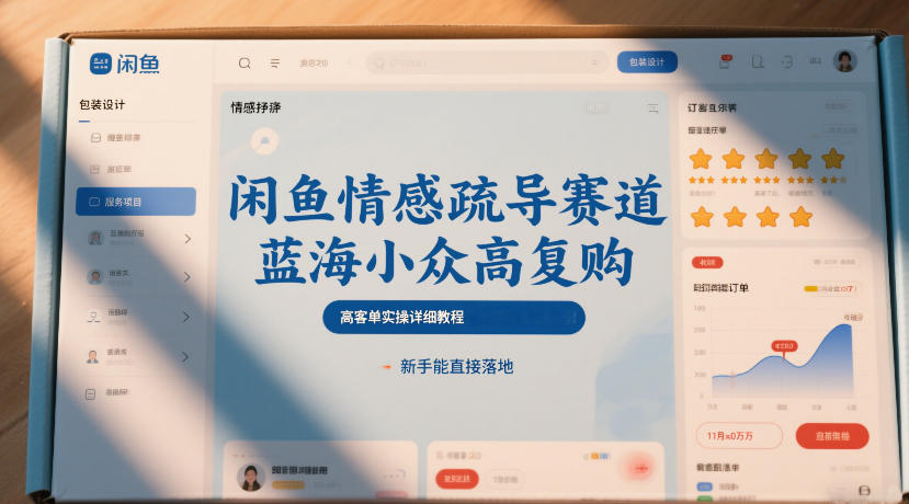 闲鱼情感疏导赛道，蓝海小众高复购，高客单实操详细教程，新手能直接落地-聚业
