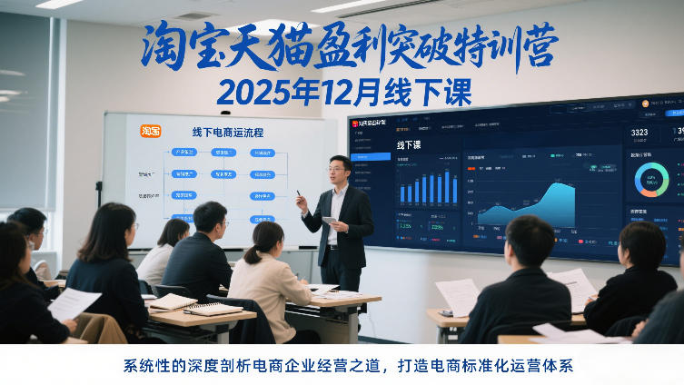 淘宝天猫盈利突破特训营25年12月线下课,系统性的深度剖析电商企业经营之道,打造电商标准化运营体系-聚业