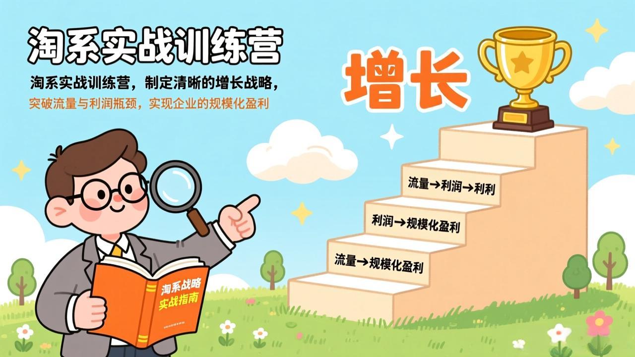 淘系实战训练营,制定清晰的增长战略,突破流量与利润瓶颈,实现企业的规模化盈利-聚业