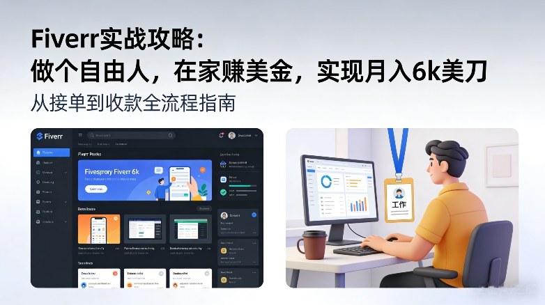 Fiverr实战攻略,做个自由人,在家賺美金,实现月入6k美刀-聚业