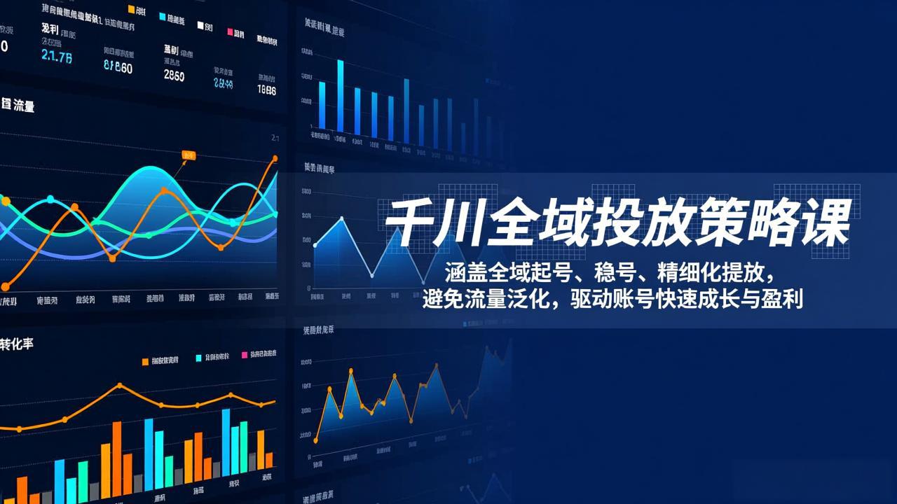 千川全域投放策略课:涵盖全域起号、稳号、精细化投放,避免流量泛化,驱动账号快速成长与盈利-聚业