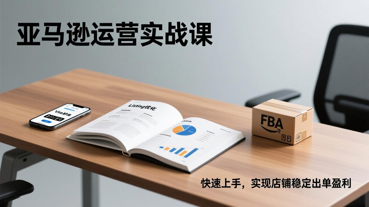 亚马逊运营实战课,Listing优化、Vine秒杀、FBA发货,快速上手,实现店铺稳定出单盈利-聚业