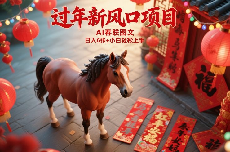 过年新风口项目,用ai春联图文,日入6张+小白轻松上手【揭秘】-聚业