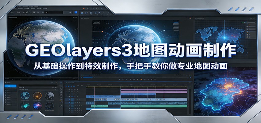 GEOlayers3地图动画制作:从基础操作到特效制作,手把手教你做专业地图动画-聚业
