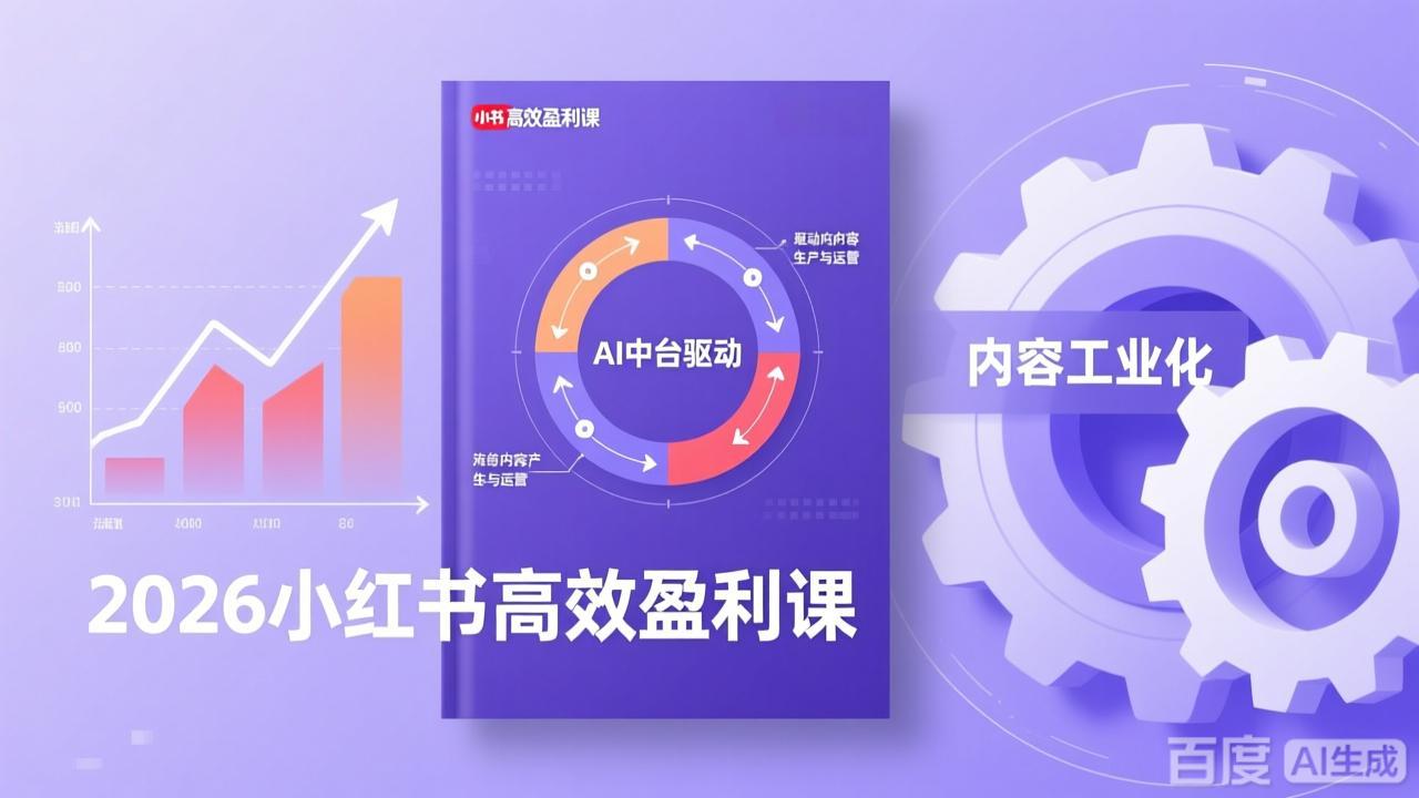 2026小红书高效盈利课,流量双引擎+内容工业化+AI中台驱动,构建可复制的千万级营收模型-聚业