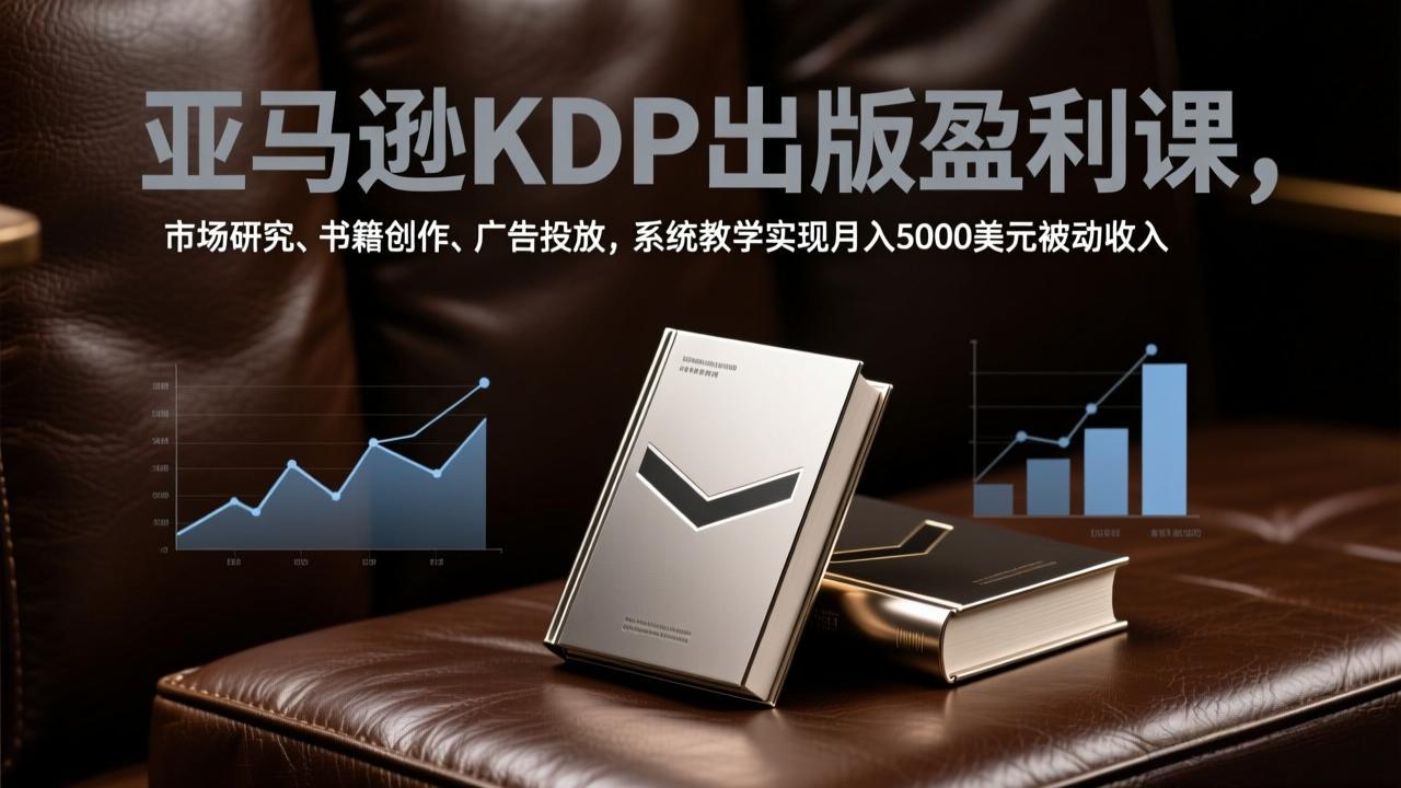 亚马逊KDP出版盈利课,市场研究、书籍创作、广告投放,系统教学实现月入5000美元被动收入-聚业