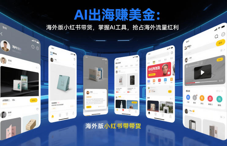 AI出海賺美金:海外版小红书带货,掌握AI工具,抢占海外流量红利(更新2026)-聚业