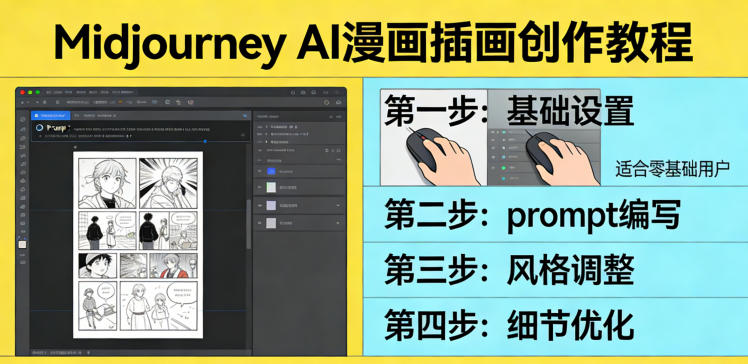 利用Midjourney AI人工智能轻松创作漫画插画教程,零基础创作完整漫画插画-聚业
