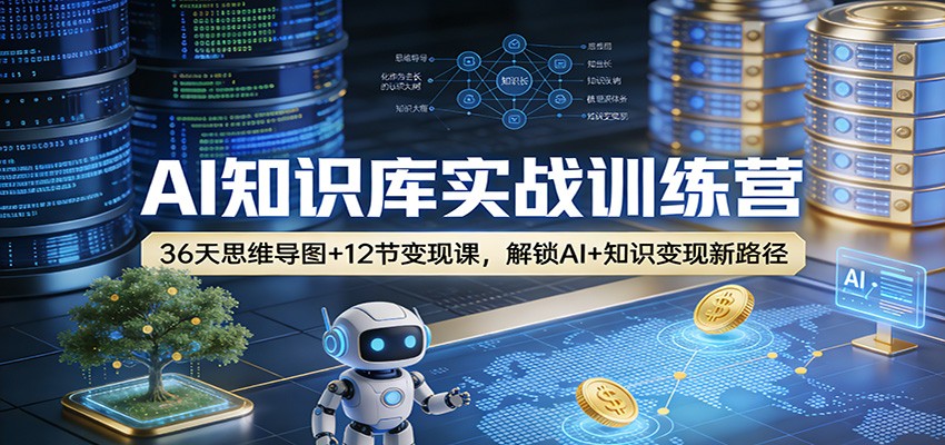 AI知识库实战训练营:36天思维导图+12节变现课,解锁AI+知识变现新路径-聚业