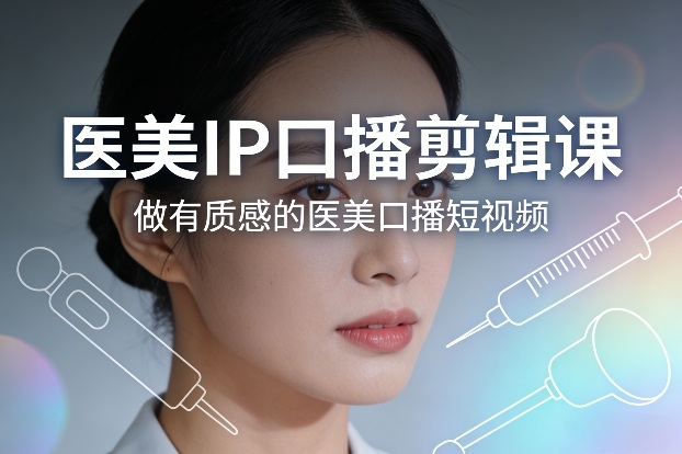 医美IP口播剪辑课,做有质感的医美口播短视频-聚业