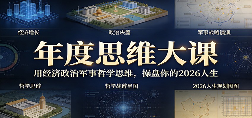 年度思维大课，用经济政治军事哲学思维，操盘你的2026人生-聚业
