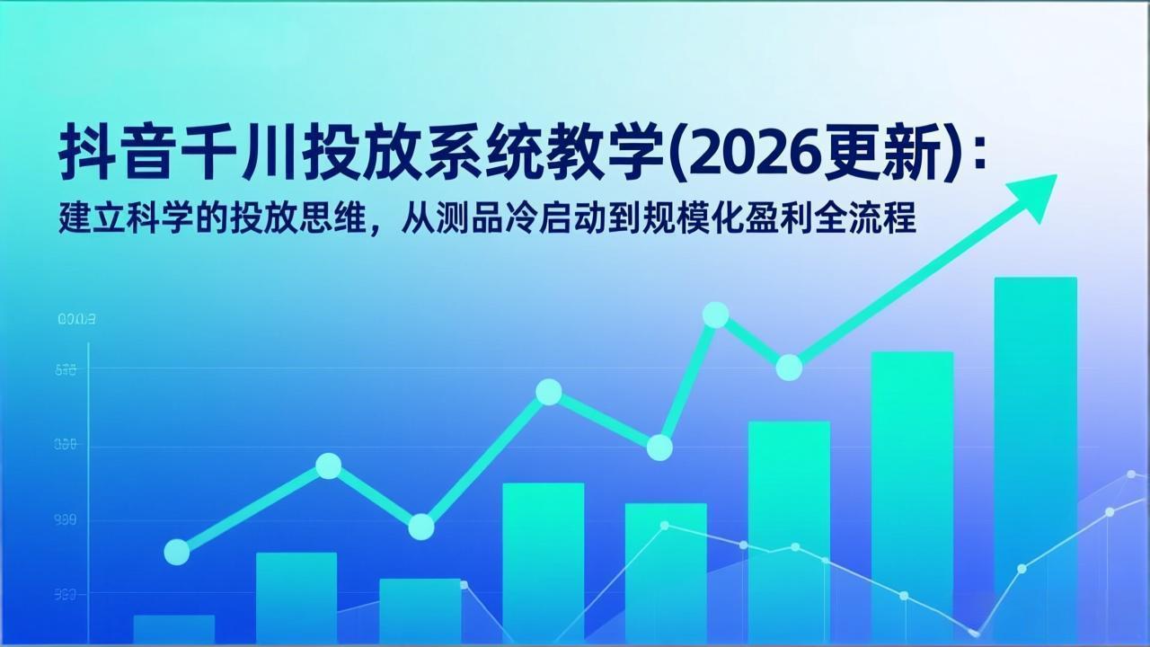 抖音千川投放系统教学(2026更新-聚业