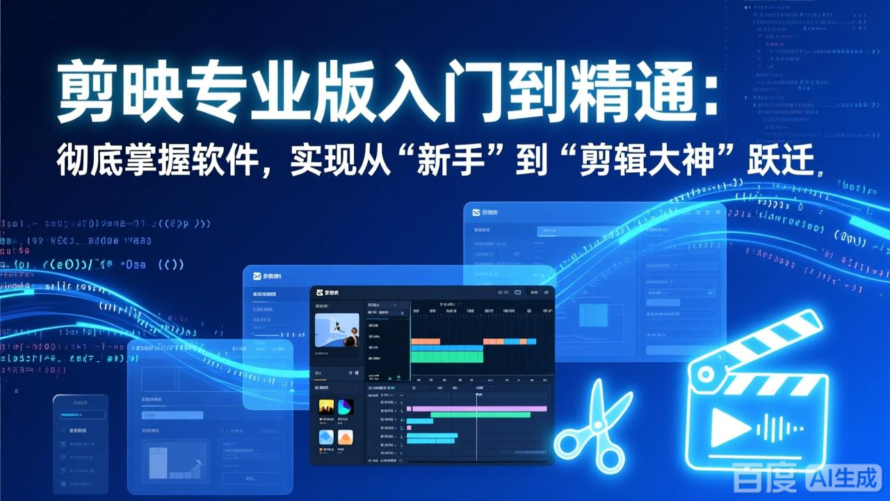 剪映专业版入门到精通：彻底掌握软件，实现从“新手”到“剪辑大神”跃迁-聚业