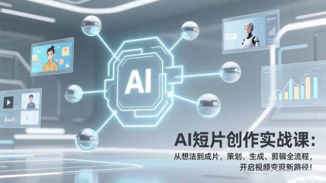 AI短片创作实战课：从想法到成片，策划、生成、剪辑全流程，开启视频变现新路径！-聚业