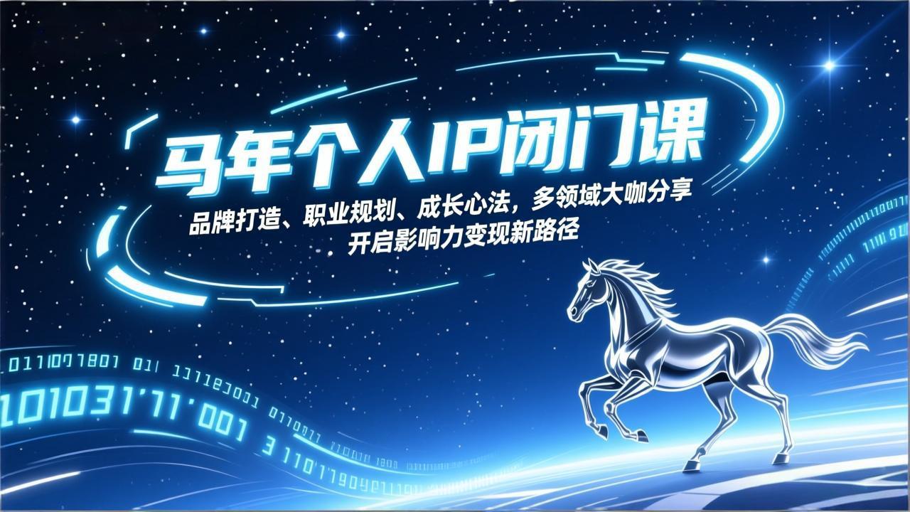 马年个人IP闭门课，品牌打造、职业规划、成长心法，多领域大咖分享，开启影响力变现新路径-聚业