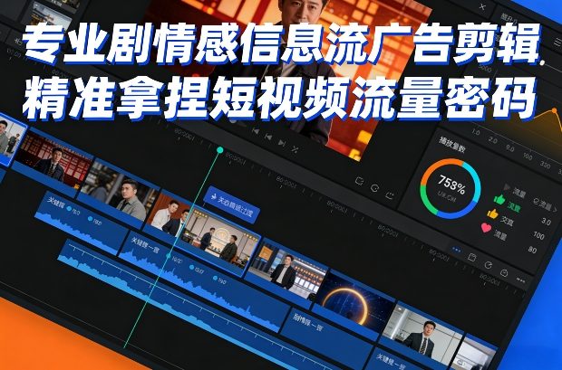 专业剧情感信息流广告剪辑，精准拿捏短视频流量密码-聚业