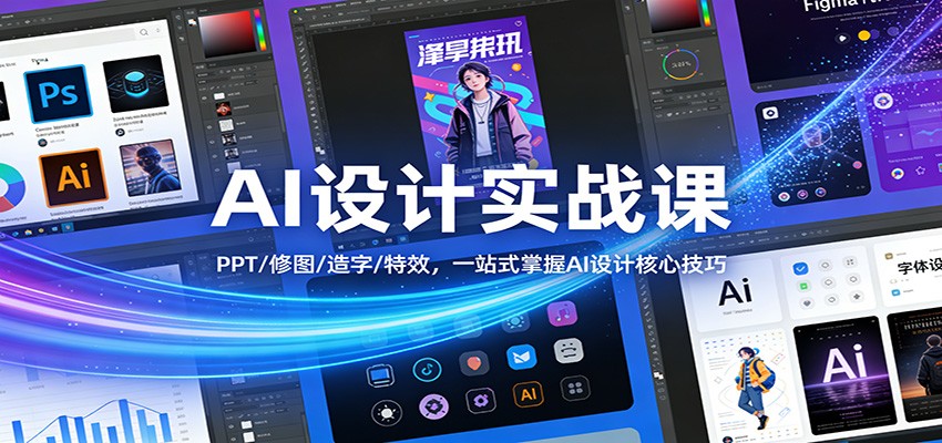 AI设计实战课:PPT/修图/造字/特效,一站式掌握AI设计核心技巧-聚业