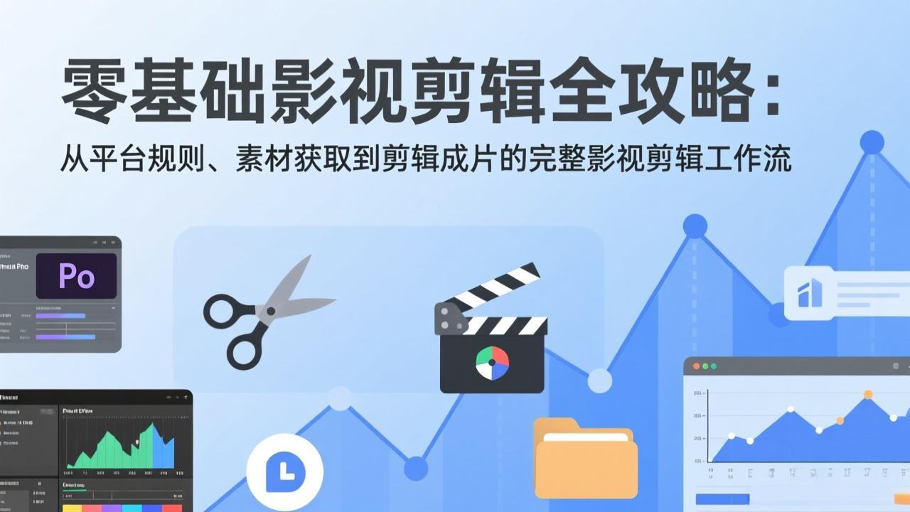 零基础影视剪辑全攻略:从平台规则、素材获取到剪辑成片的完整影视剪辑工作流-聚业
