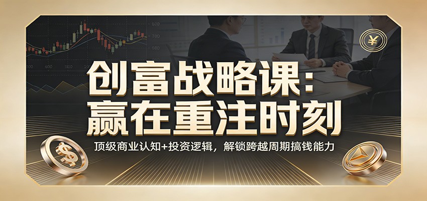 《创富战略课:赢在重注时刻》顶级商业认知+投资逻辑,解锁跨越周期搞钱能力-聚业