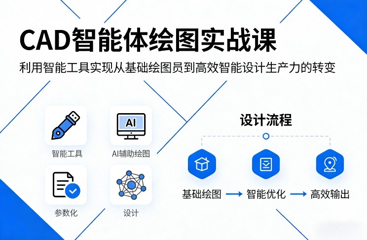 CAD智能体绘图实战课，利用智能工具，实现从基础绘图员到高效智能设计生产力的转变-聚业