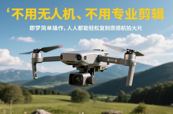 不用无人机、不用专业剪辑，即梦简单操作，人人都能轻松复刻质感航拍大片-聚业
