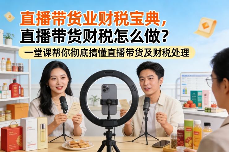 直播带货业财税宝典，直播带货财税怎么做？一堂课帮你彻底搞懂直播带货及财税处理-聚业