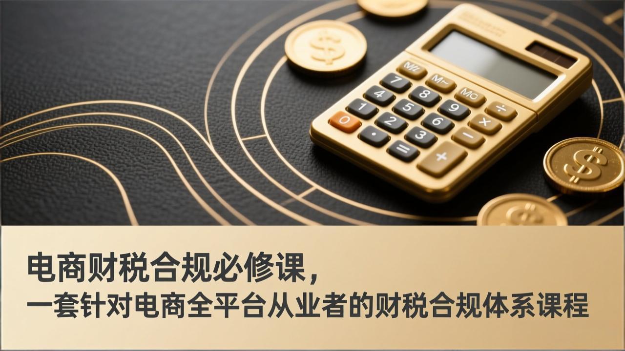 电商财税合规必修课,是一套针对电商全平台从业者的财税合规体系课程-聚业