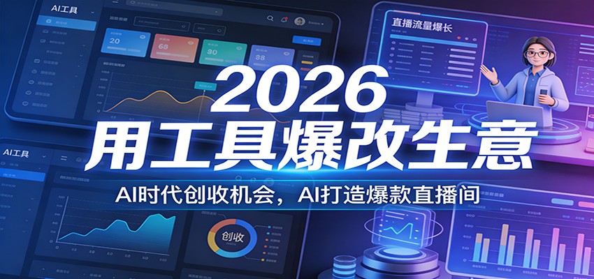 2026用工具爆改生意,AI时代创收机会,AI打造爆款直播间-聚业