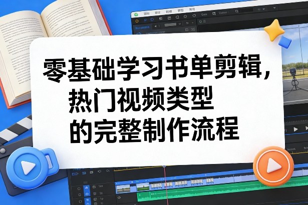 零基础学习书单剪辑,热门视频类型的完整制作流程(更新2026)-聚业