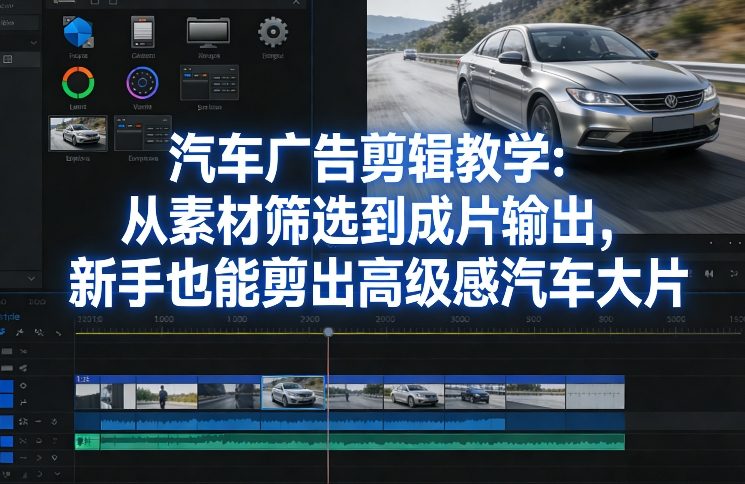 汽车广告剪辑教学:从素材筛选到成片输出,新手也能剪出高级感汽车大片-聚业