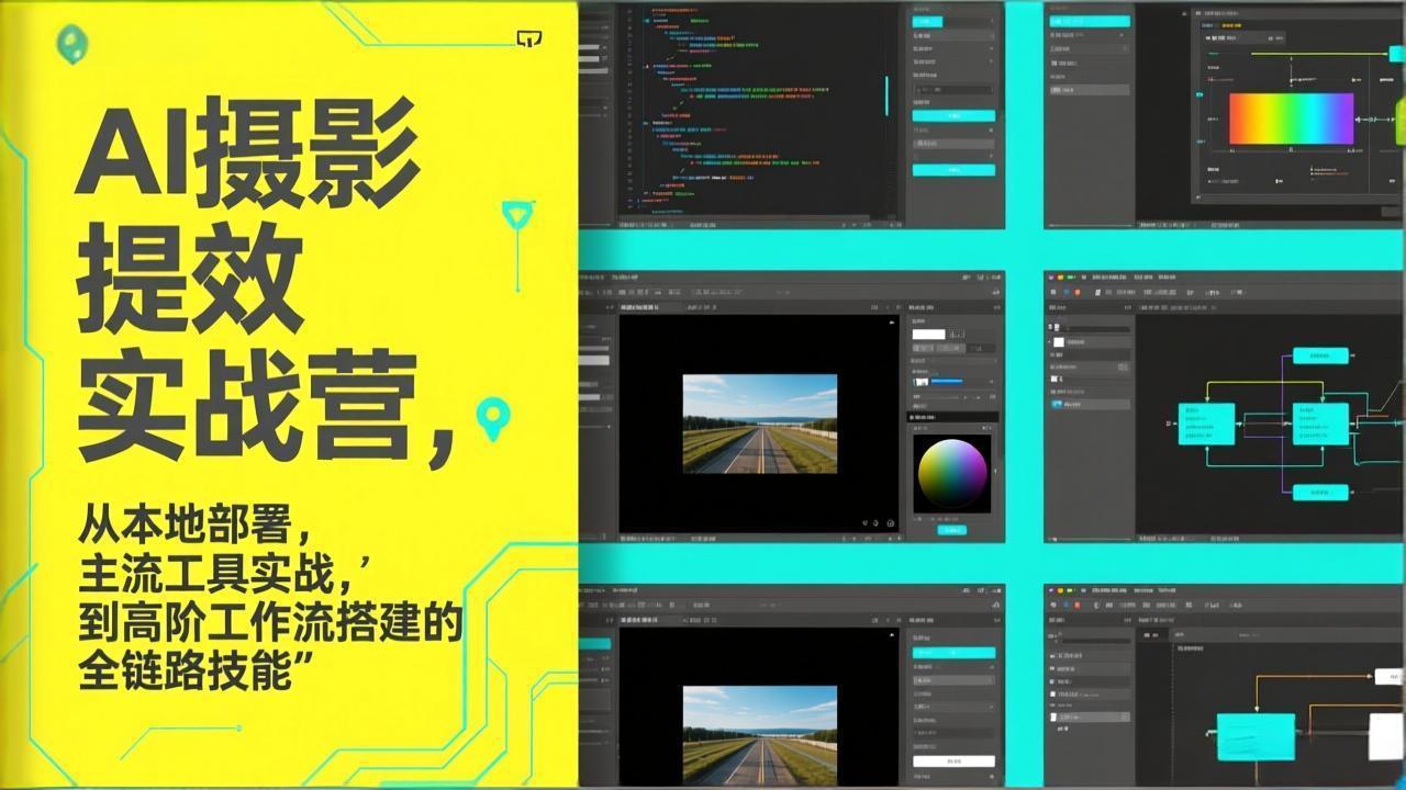 AI+摄影提效实战营,从本地部署,主流工具实战,到高阶工作流搭建的全链路技能-聚业