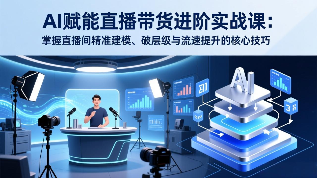 AI赋能直播带货进阶实战课:掌握直播间精准建模、破层级与流速提升的核心技巧-聚业