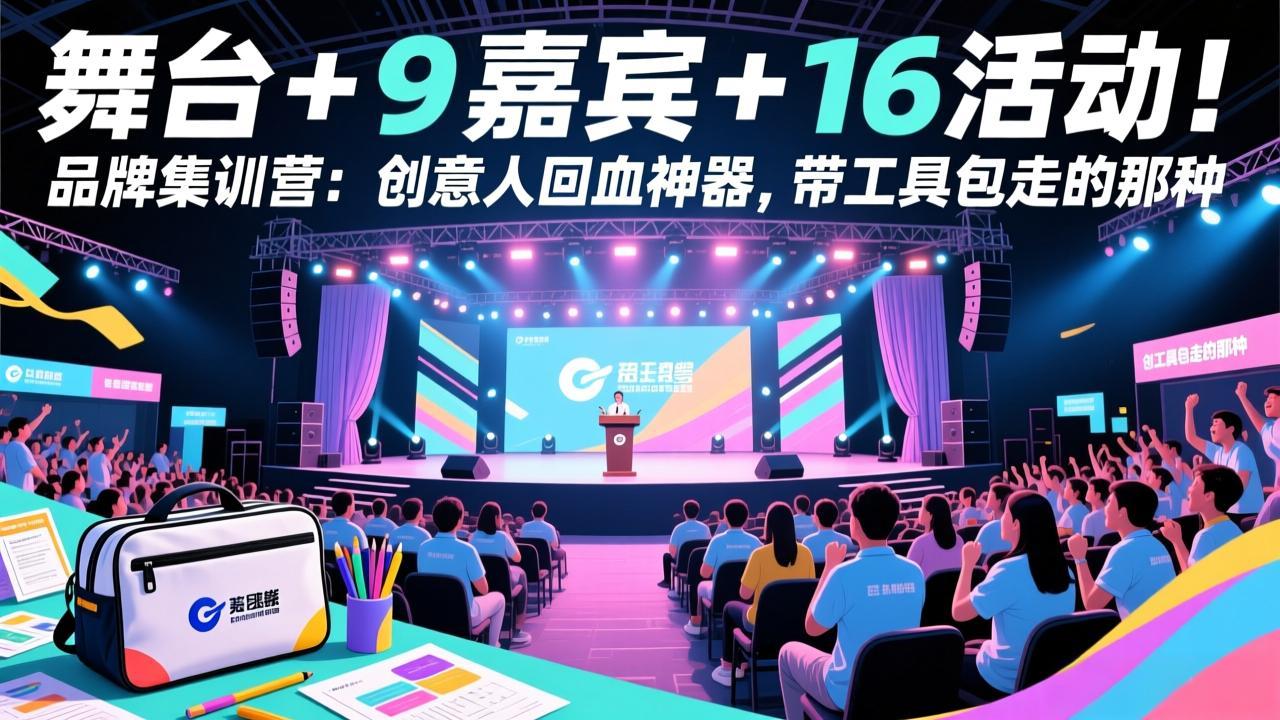 舞台 + 9 嘉宾 + 16 活动！品牌集训营：创意人回血神器，带工具包走的那种-聚业