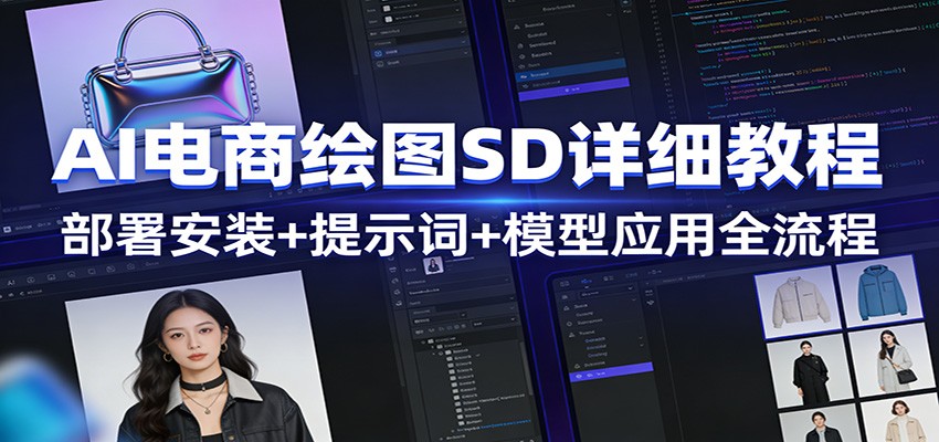 AI电商绘图SD详细教程:部署安装+提示词+模型应用全流程-聚业