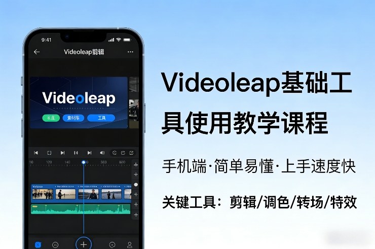Videoleap基础工具使用教学课程,手机端视频剪辑教学,简单易懂,上手速度快-聚业