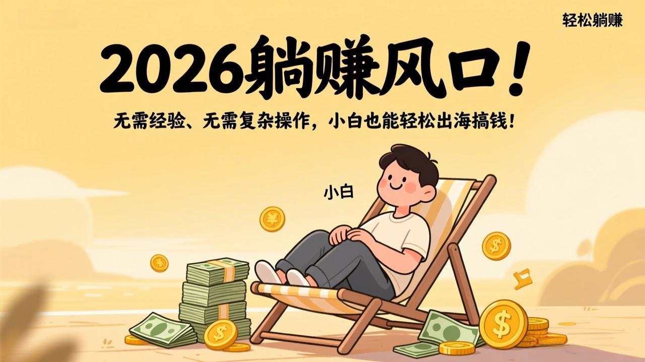 2026躺赚风口!无需经验、无需复杂操作,小白也能轻松出海搞钱!-聚业
