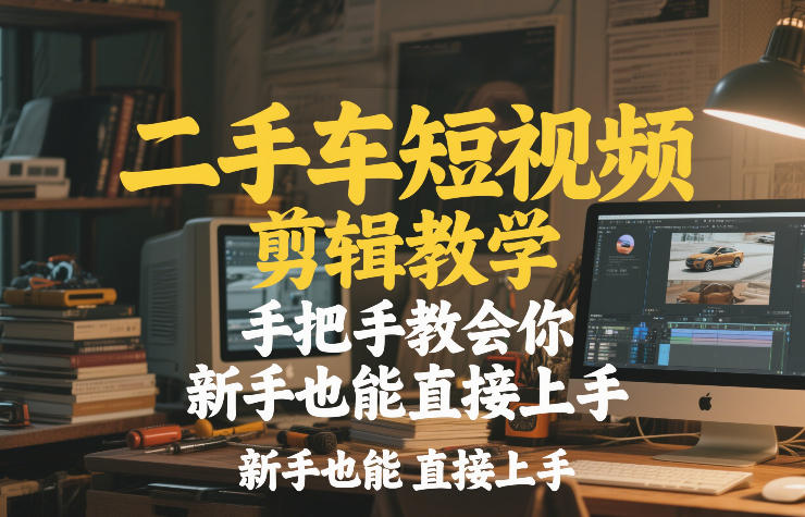 二手车短视频剪辑教学,手把手教会你,新手也能直接上手-聚业