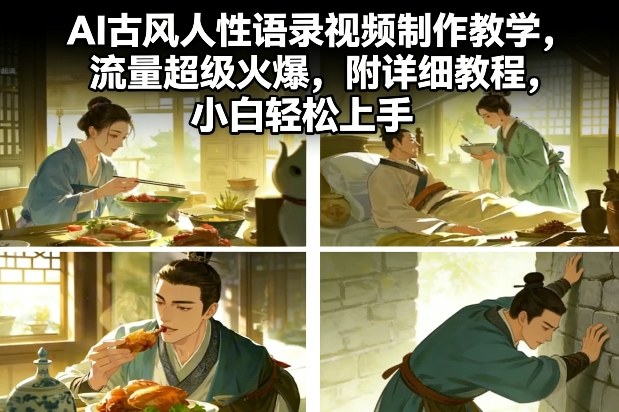 AI古风人性语录视频制作教学,流量超级火爆,附详细教程,小白轻松上手-聚业