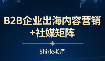 shirle老师·B2B企业出海内容营销+社媒矩阵-聚业