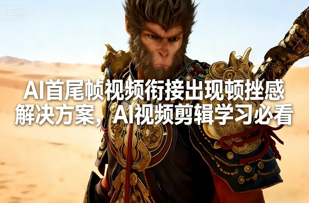 AI首尾帧视频衔接出现顿挫感解决方案，AI视频剪辑学习必看-聚业