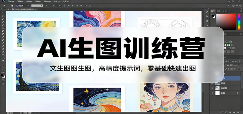 AI生图训练营：文生图图生图，高精度提示词，零基础快速出图-聚业