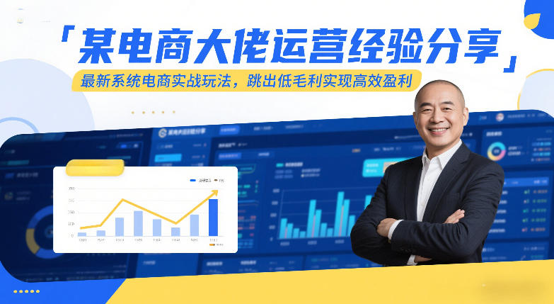 某电商大佬运营经验分享,最新系统电商实战玩法,跳出低毛利实现高效盈利(更新)-聚业