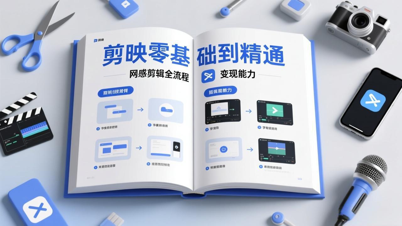 剪映零基础也能快速上手，从入门到精通掌握网感剪辑全流程，掌握能直接变现的剪辑能力-聚业