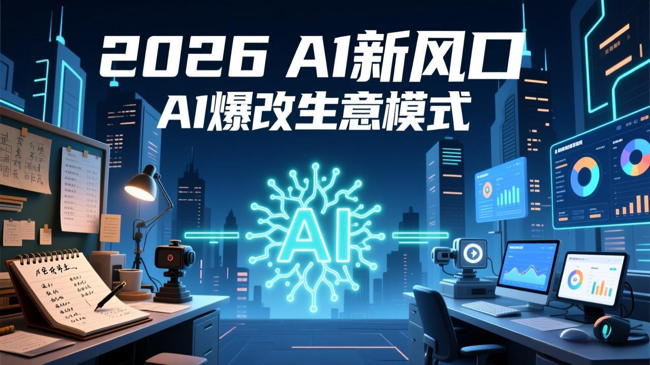 2026年AI创富新风口，用人工智能爆改你的生意模式，从短视频到直播全面降本增效抢占先机-聚业