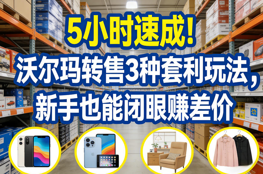 5小时速成!沃尔玛转售3种套利玩法,新手也能闭眼賺差价-聚业