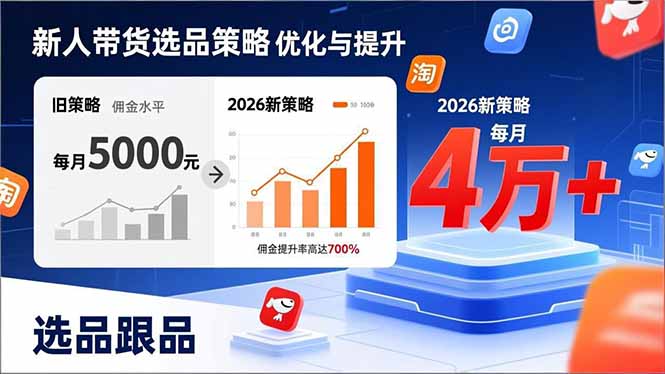 新人带货别瞎选品!这套2026全新选品跟品策略,让我的佣金从0做到每月4万+-聚业
