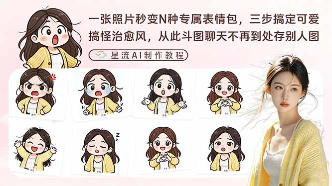 一张照片秒变N种专属表情包,三步搞定可爱搞怪治愈风,从此斗图聊天不再到处存别人图-聚业