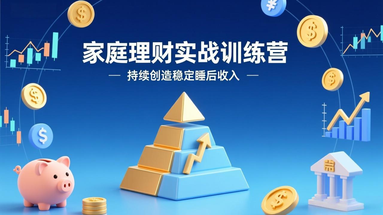 家庭理财实战训练营:从0到1建体系,三阶进阶层层递进,助你持续创造稳定睡后收入-聚业
